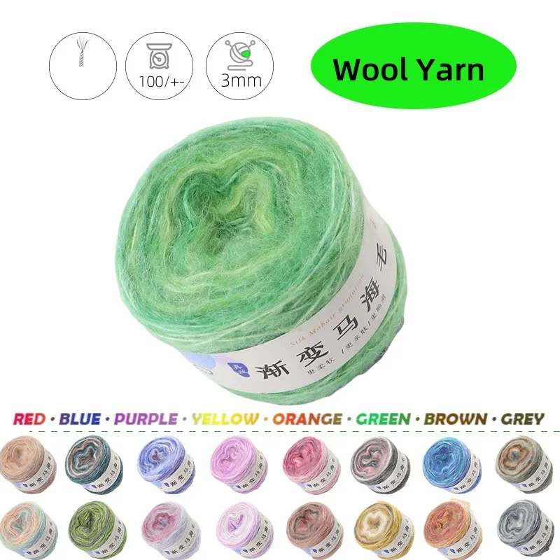 

100g Wool Yarn Soft Vibrant Colors Gradient Knitting Yarn Crochet Products To Make DIY Doll Sweaters Clothes Handmade Toys 혼합원사