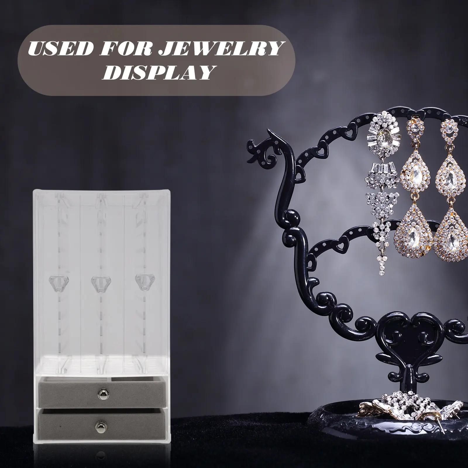 

1 шт. Элегантная настольная подставка для хранения украшений: органайзер для серег, ожерелий, браслетов, декор для дома, подарок