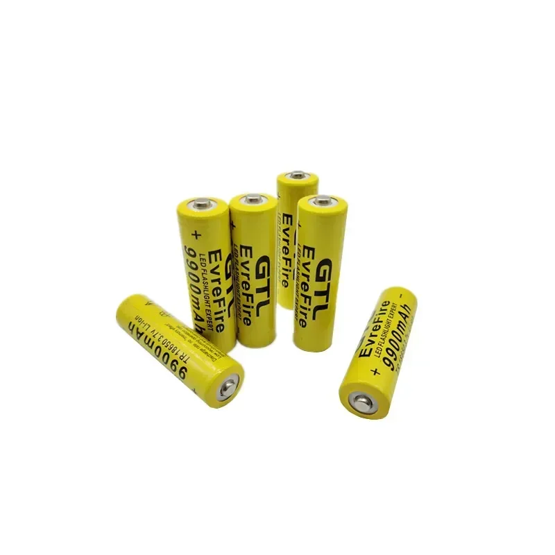 New GTF 3.7V 9900mAh original lithium-ion battery 18650 pointed rechargeable flashlight battery+USB charger