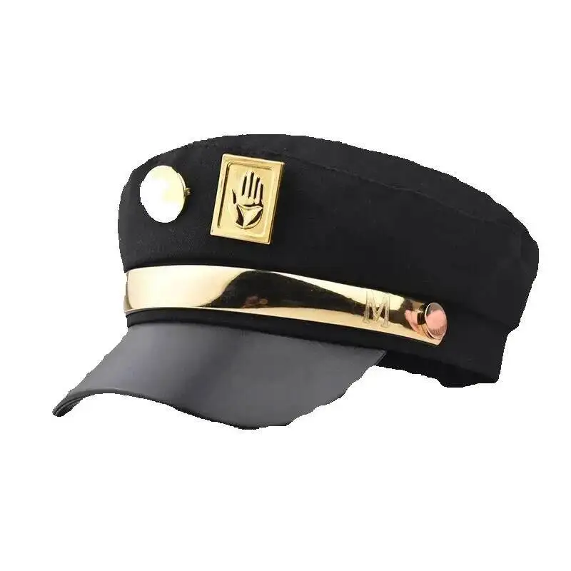 

Newsboy Hats and Caps Women's Octagonal Hat Jojo's Bizarre Adventure Same Style Jolyne Cujoh Cosplay Prop Metal Pin Badge Hat