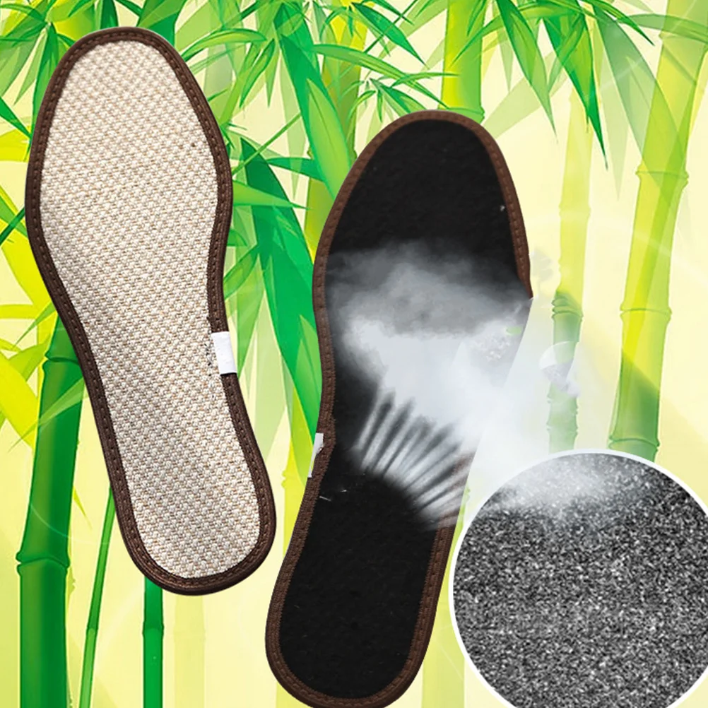 

Bamboo Charcoal Insoles Anti Odor Shoe Pads For Sports Running Shoes Foot Inserts Size 35 Coffee