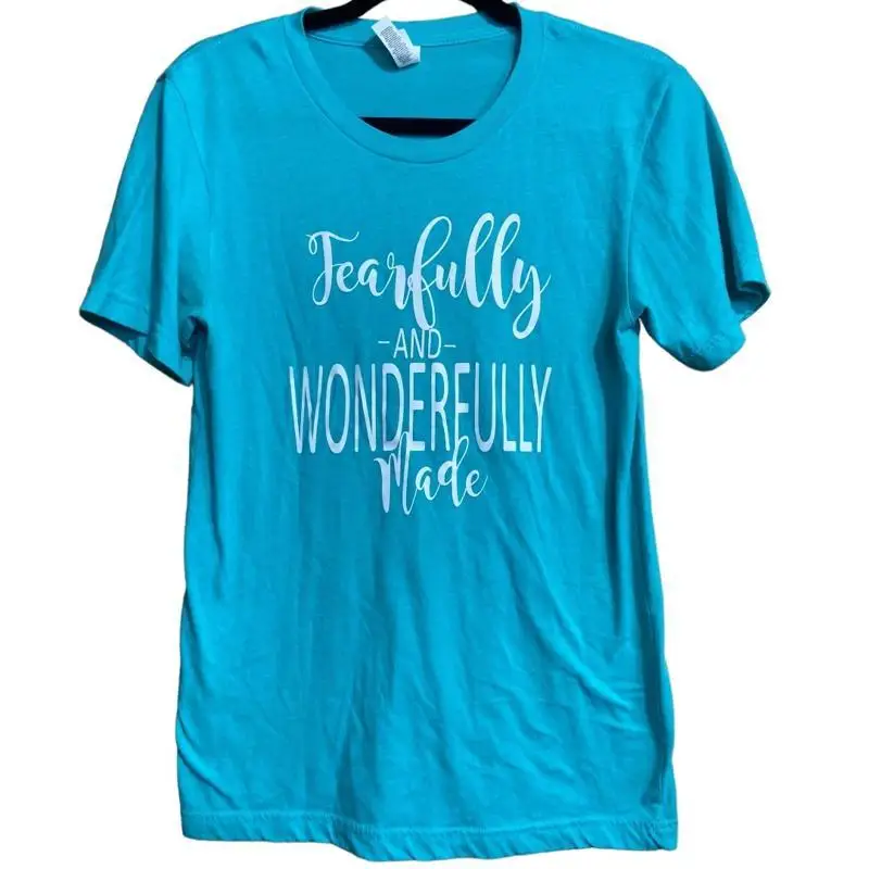 Canvas teal turquoise fearfully and wonderfully made graphic tee small