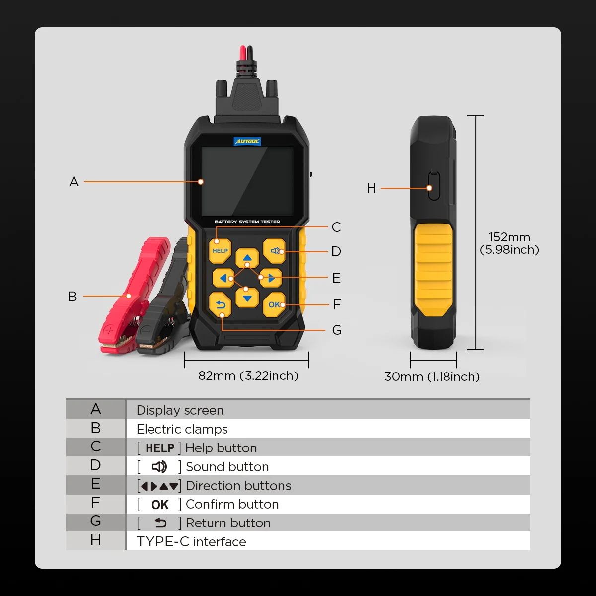 Direct Manufacturer AUTOOL BT460 12V/24V Car Battery Load Tester Cranking Charging Tester