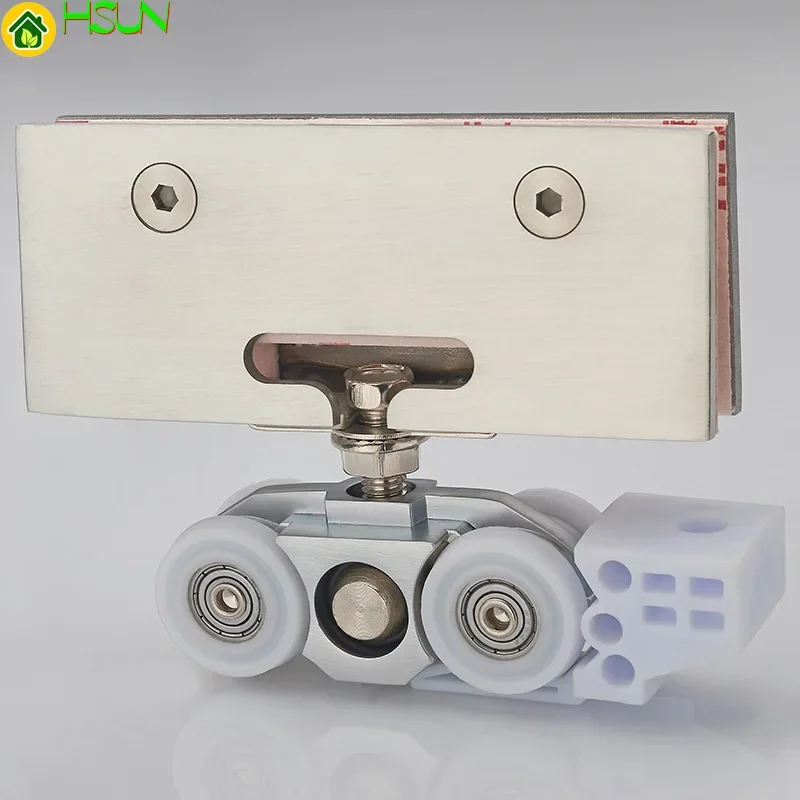 

Clean pulley shower room bathroom Glass door hanger Moving door 4 wheel pulley