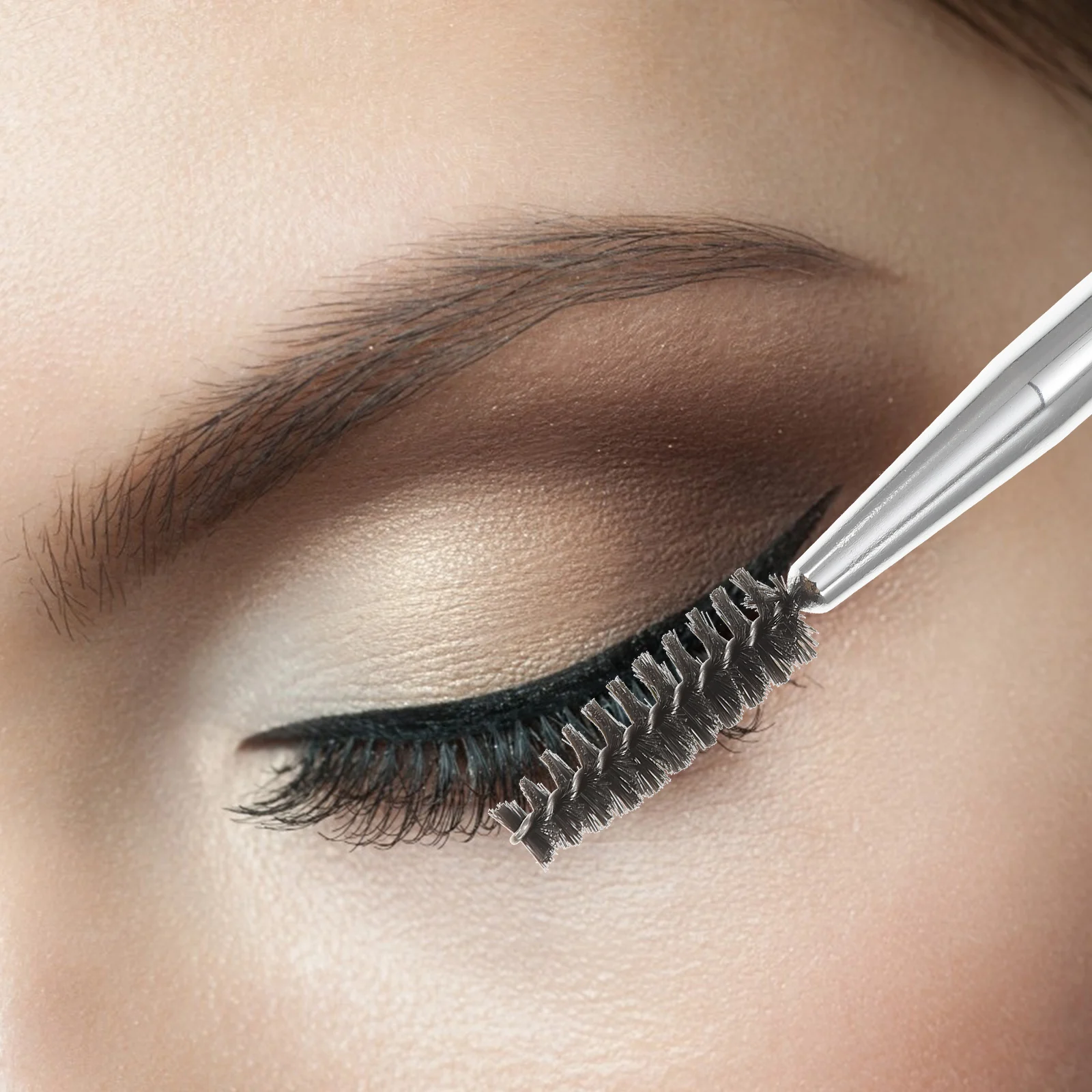 6 個のメイクアップスポンジダブルヘッドアプリケーター眉毛まつげマスカラブラシメイクアップスポンジブレンド用メイクアップスポンジ