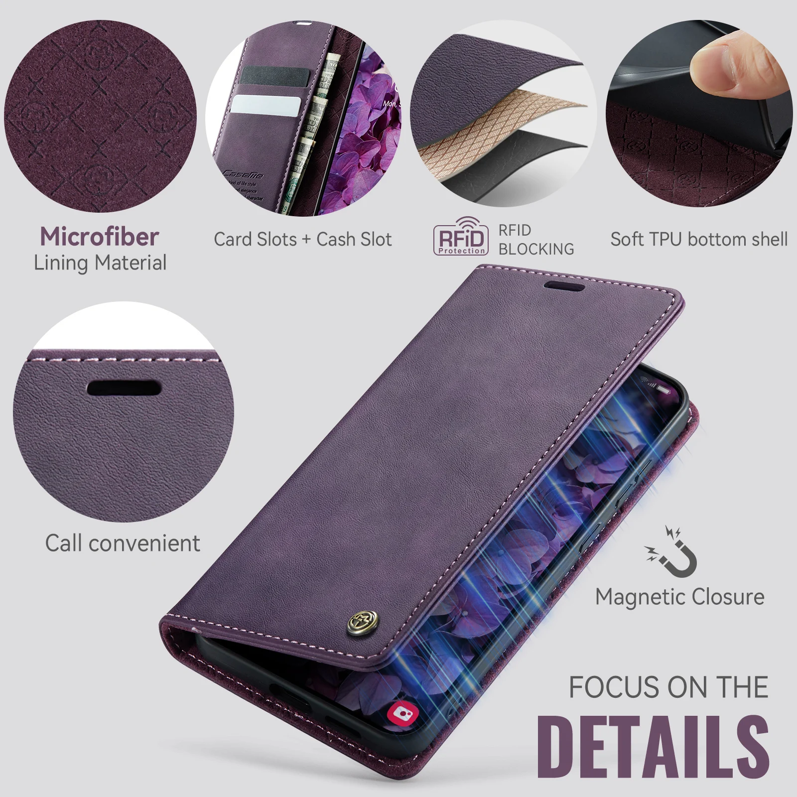 Premium Leather Case For Samsung Galaxy S25 S24 Plus S23 S22 S21 S20 Ultra FE Note20 Ultra S10 Magnetic Flip Wallet Card Cover