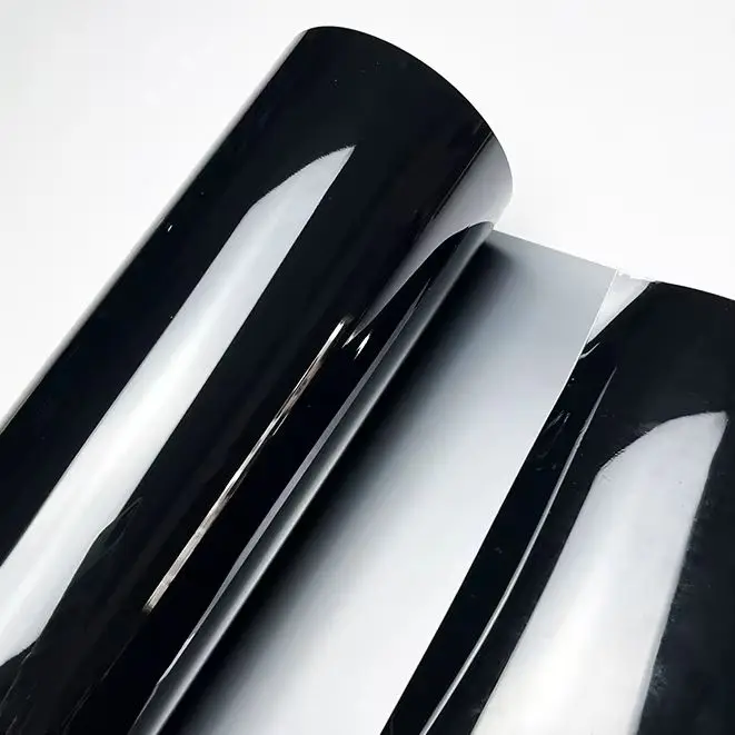 Vinilo Adhesivo Negro Piano Ultra Brillante para Envolver Autos y Motos, con Tecnología Air Release, para Decoración DIY