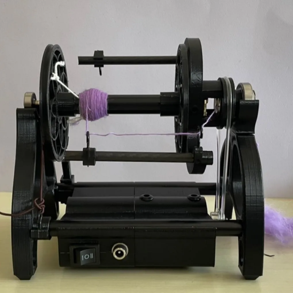 Electric Mini Spinning Wheel, Portable Yarn Maker for Dog Hair, Wool & Fiber Spinning (Variable Speed, Forward/Reverse)