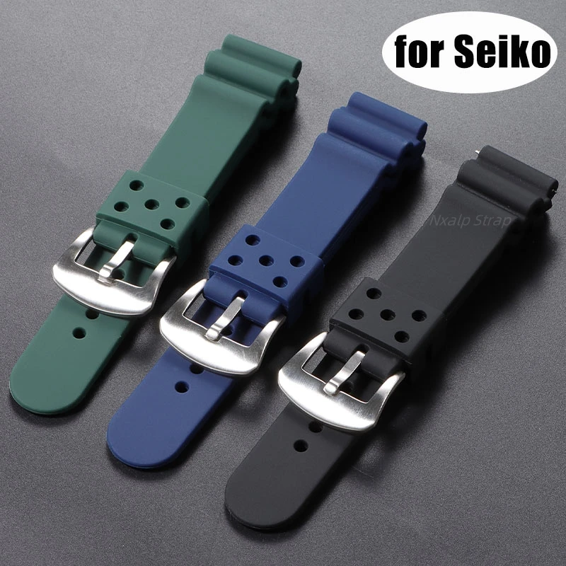 20mm 22mm Silicone Watch Band for Seiko No.5 SKX007 SKX009 Diving 007 SRP777J1 Prospex Waterproof Diving Bracelet Sports Strap