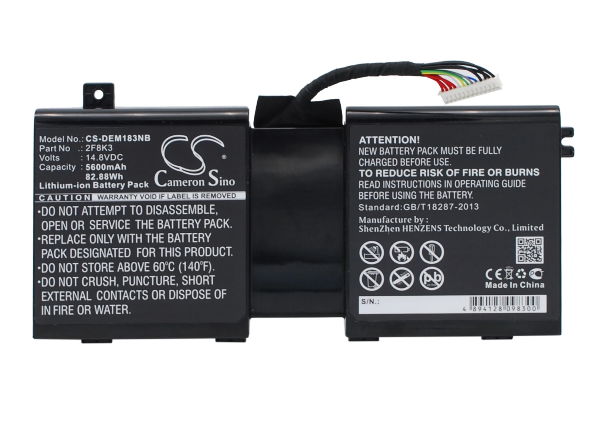 

CS Replacement Battery for Dell Alienware 17,Alienware 18,Alienware M17X R5,Alienware M18X R3,ALW1 PN:2F8K3 5600mAh / 82.88Wh
