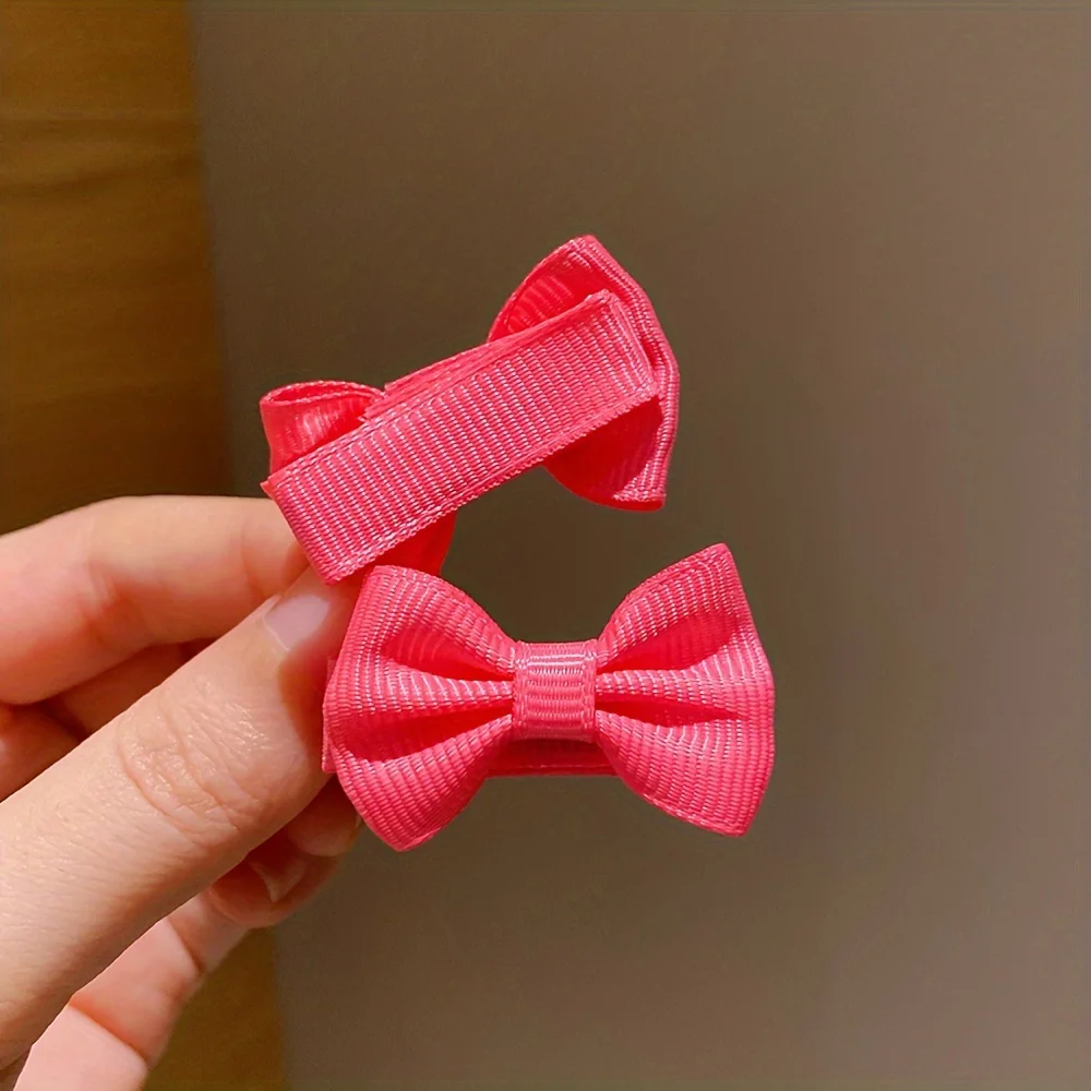 30pcs Cute Dopamine Color Fabric Hairpins for Little Girls Cute Bow Hair Accessories