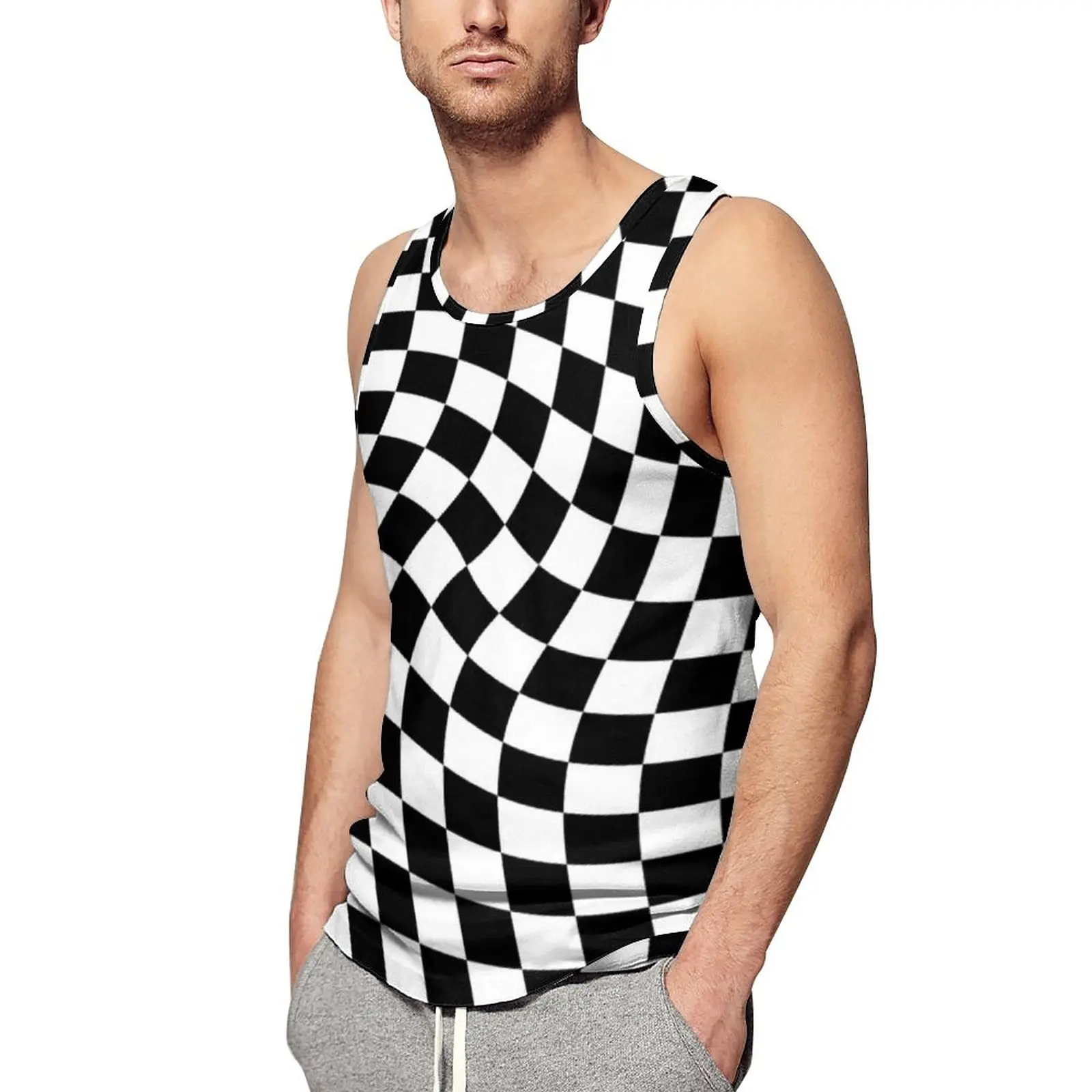 トップス MMAx3ITSUKA Checker Racing Sleeve-less Se24623c83efc48f6a5335bd438112
