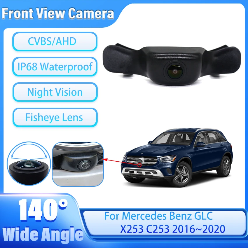 Car Front View Camera For Mercedes Benz GLC X253 C253 Glc250 Glc300 43 2016~2019 2020 HD Night Vision waterproof Parking LOGO