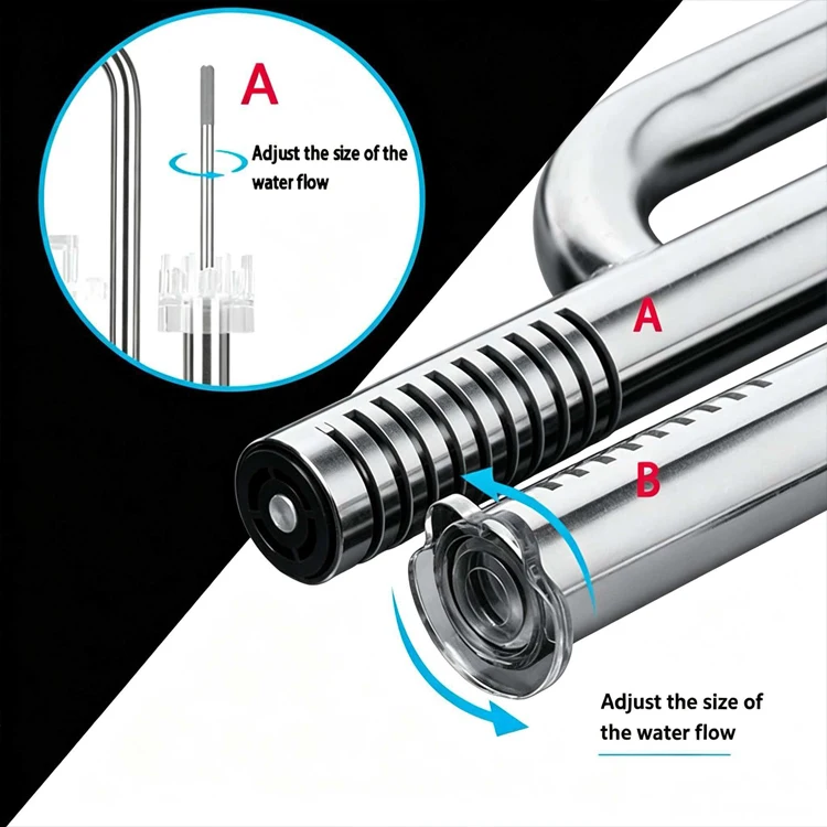 Stainless Steel Aquarium Filter Tube with Oil Removal Film Fish Tank Inlet Outlet Accessories Water Circulation Filter for Aquat
