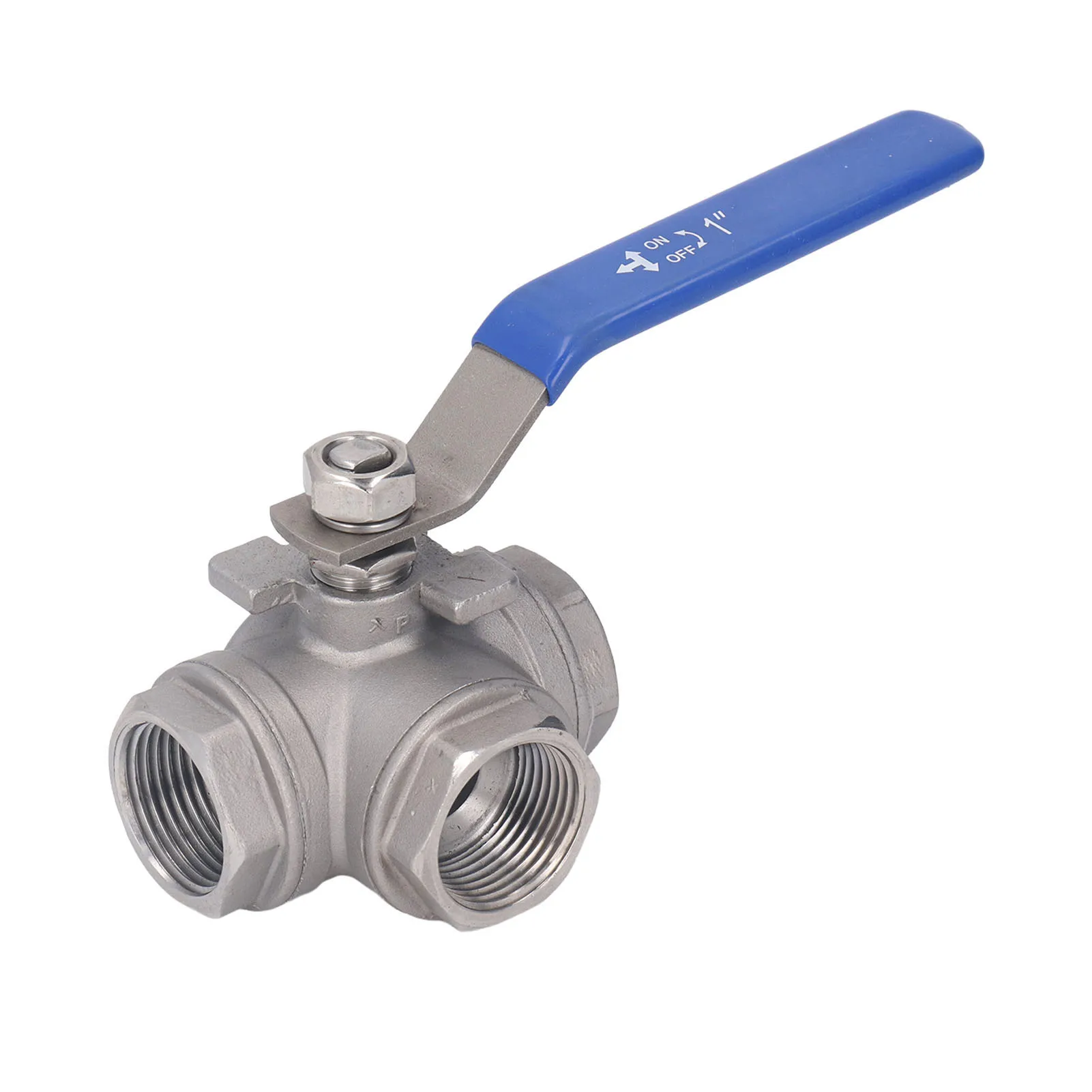 

3 Way Ball Valve 1in 304 Stainless Steel Female T Type Manual Drive Ball Valve for Water Oil Gas