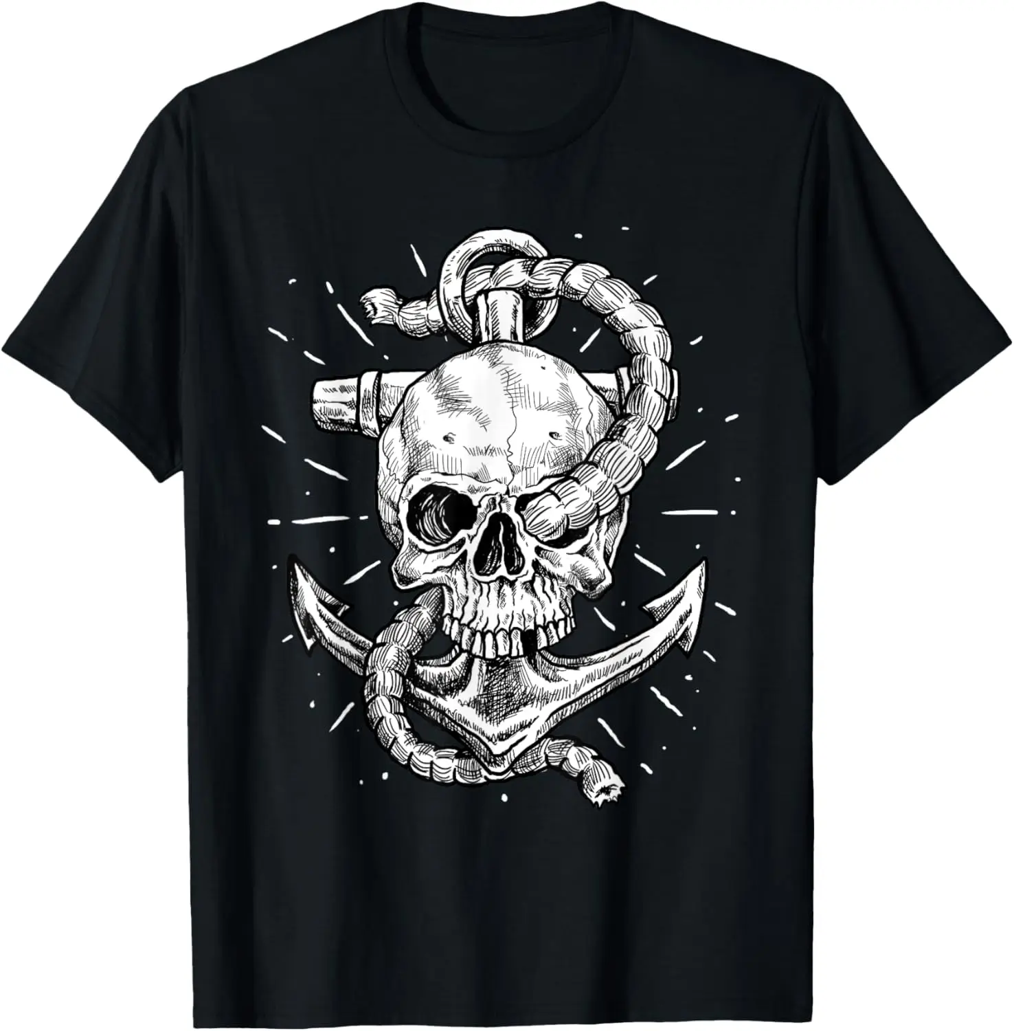 

Anchor and Skull - Boat Captain Maritime Skeleton T-Shirt