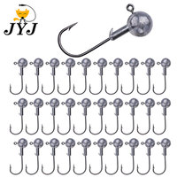 JYJ 50pcs Lead Jig Head Fishing Hook 1g - 20g Jig Hooks For Soft Fishing Lure Carbon Steel Fishhooks Fishing Soft Worm Lure Bait