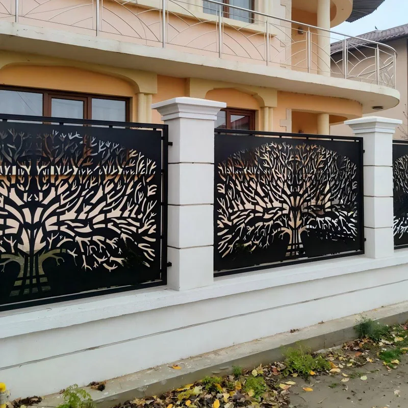 

Factory Custom Privacy Garden Fencing Guardrail Trellis Aluminum Alloy Galvanized Steel Laser Cutting Art Fence Panels Anti Rust