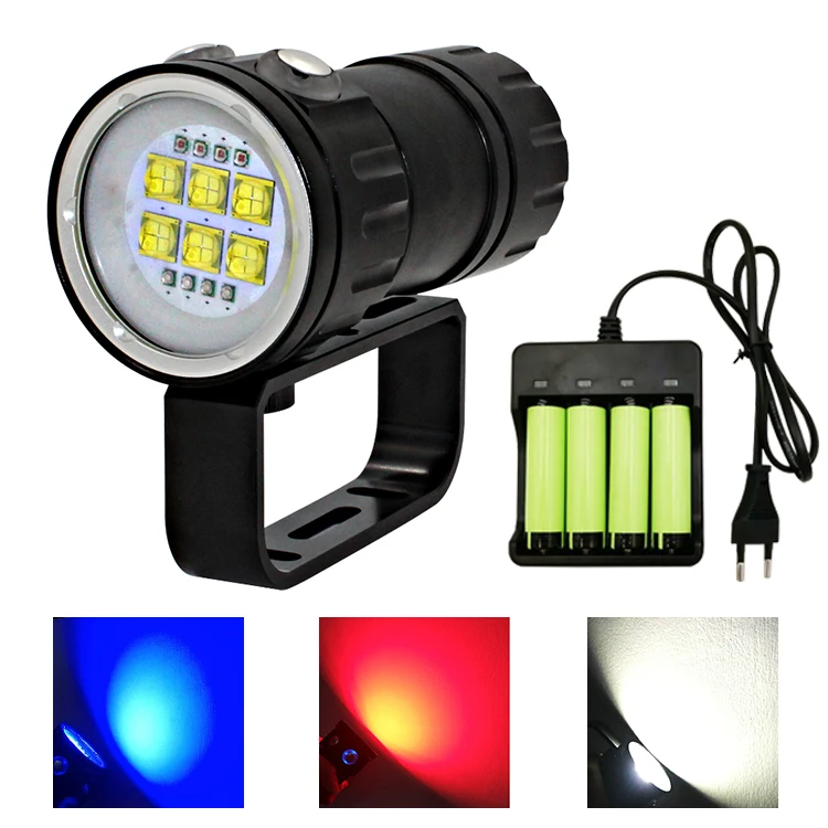 Imagem -04 - Led à Prova Impermeável Água Mergulho Lanterna Luz de Vídeo Xhp70 Xm-l2 Fotografia Tocha Subaquática Iluminação Vídeo para Mergulho Led Lanterna