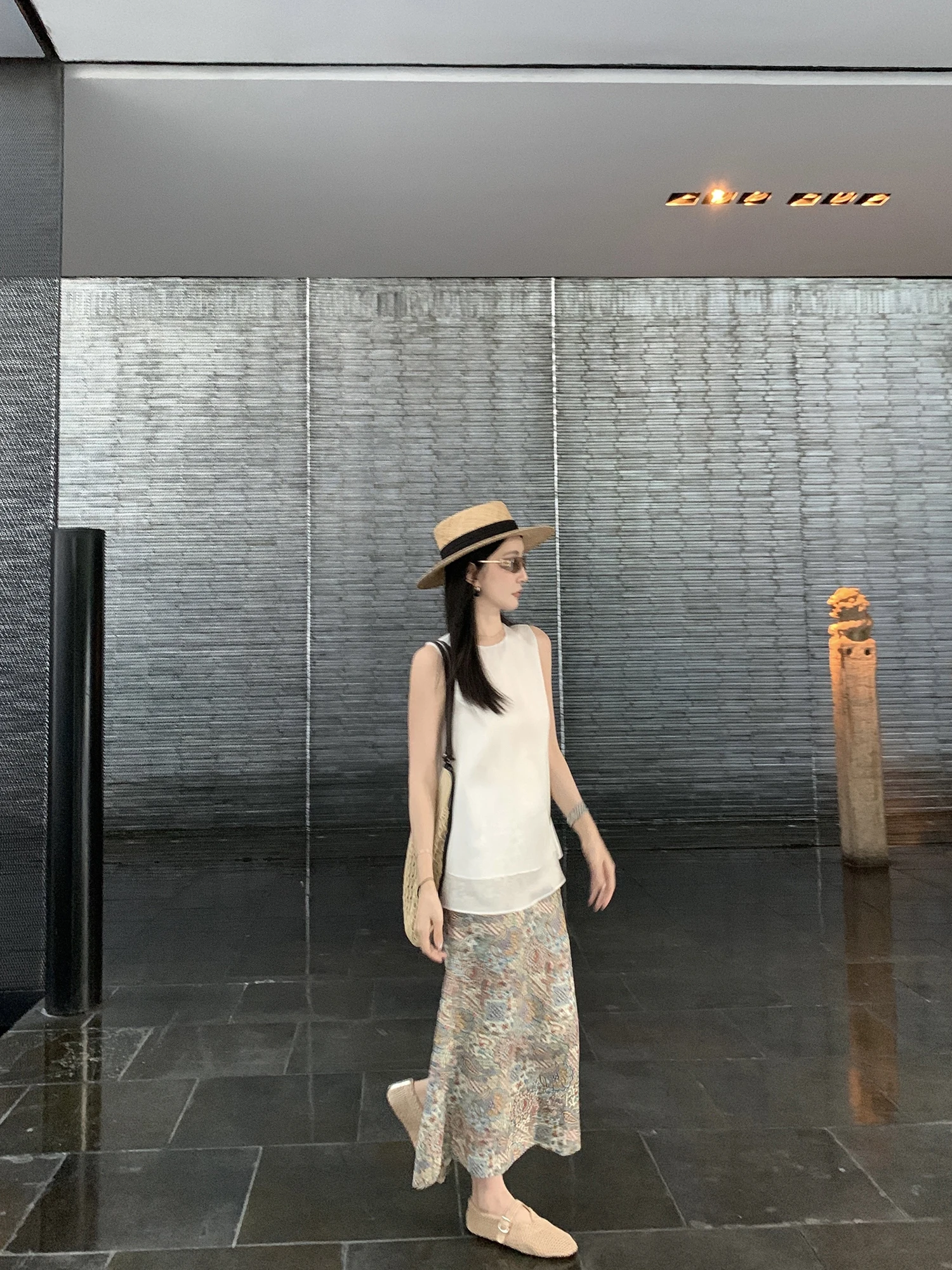 

Юбка миди с высокой талией, с цветочным принтом, свободного кроя, из льняной ткани, в повседневном стиле, женская модная одежда, сезонные юбки на весну и лето