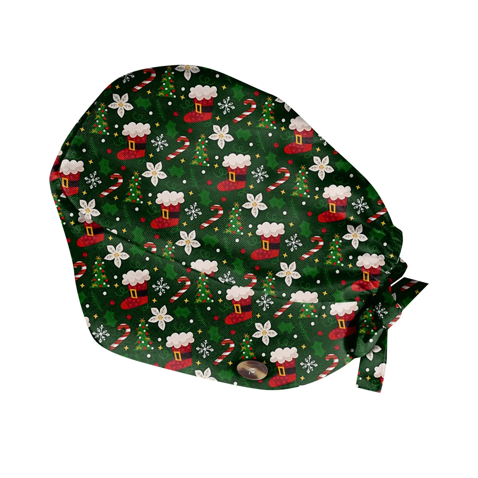 Chapeau de gommage réglable imprimé de noël, casquette de travail pour Salon de beauté, laboratoire, animalerie, soins infirmiers, médecin, infirmière, chapeau de soins