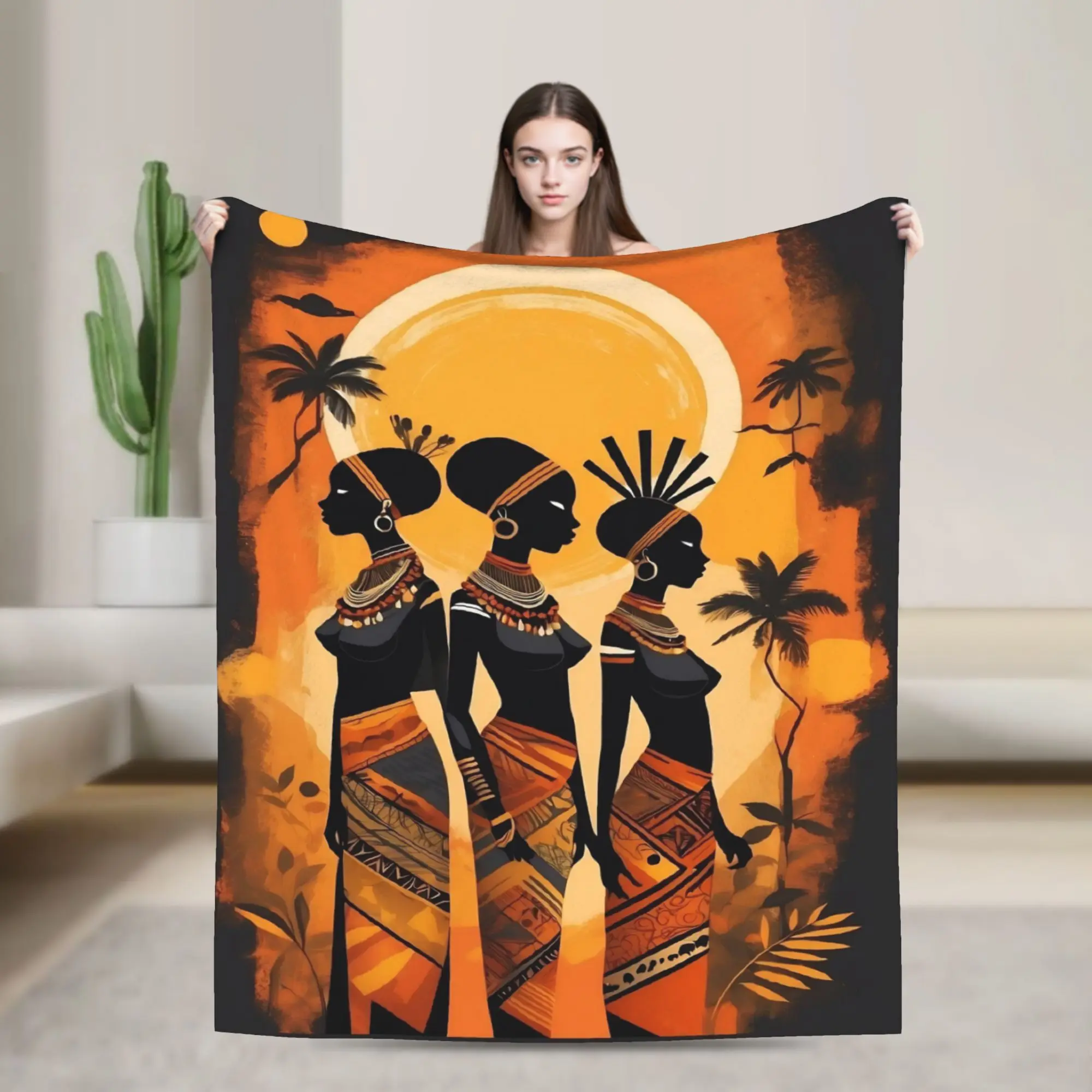 ART African Ethnic-Style Blanket Multiple Sizes Super Soft and Warm  Throw Blankets for Sofa Couch and Bed