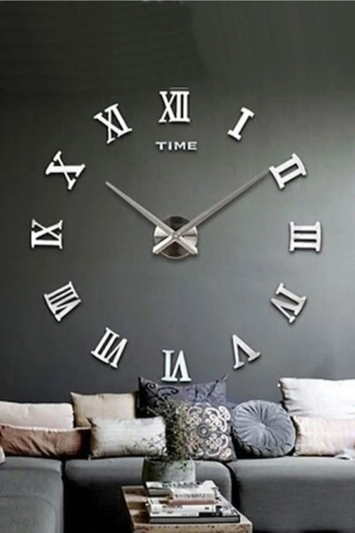 2022 Decorative 3d Wall Clock Plexiglass Mirror Roman Numerals Large Size For Kidsroom Bedroom And Living Room Modern