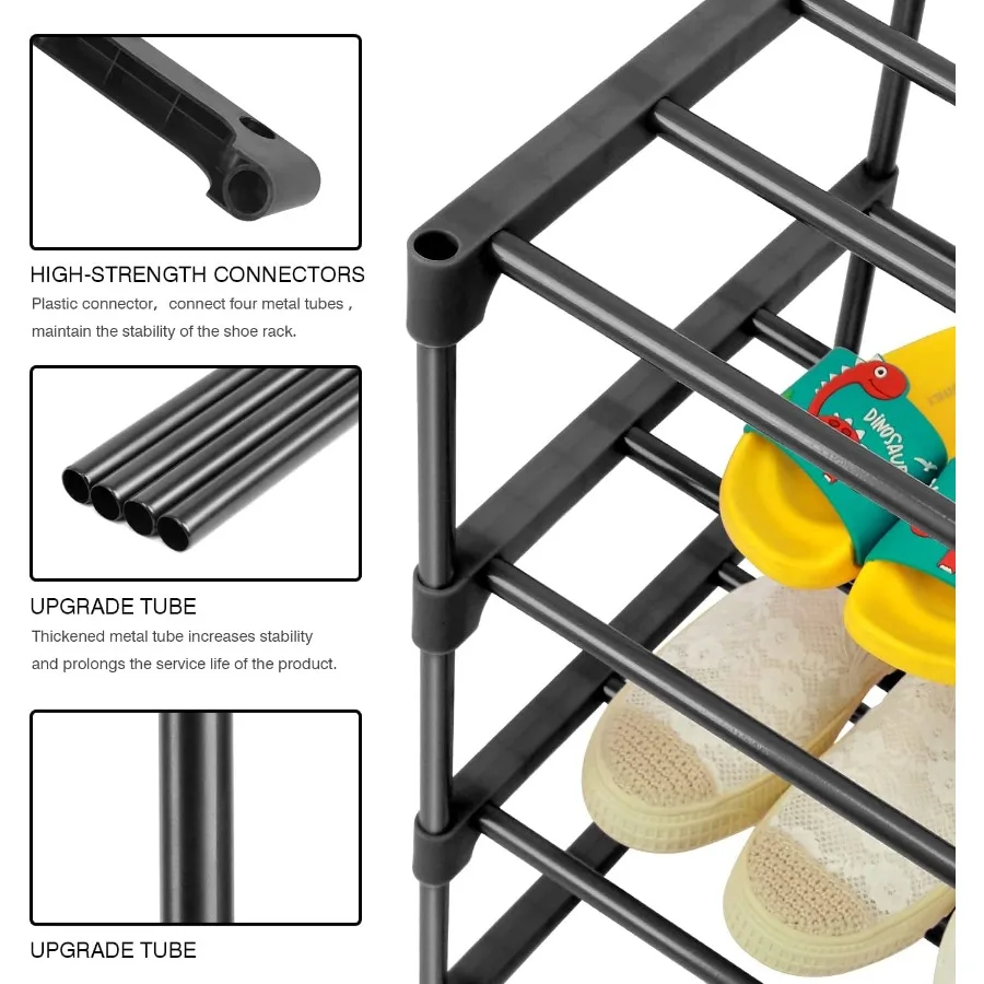 4Tier Small Shoe Racks Narrow Shoe Rack for 68 Pairs Shoe Storage Shoe Racks for Small Place Lightweight Stackable Shoe Shelf O