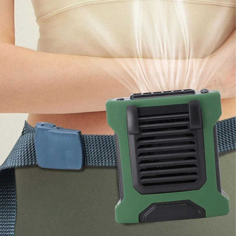 

LED Portable Waist Fan Mini Handheld Rechargeable Wearable Battery Operated Fan For Outdoor Hiking Camping And Travel
