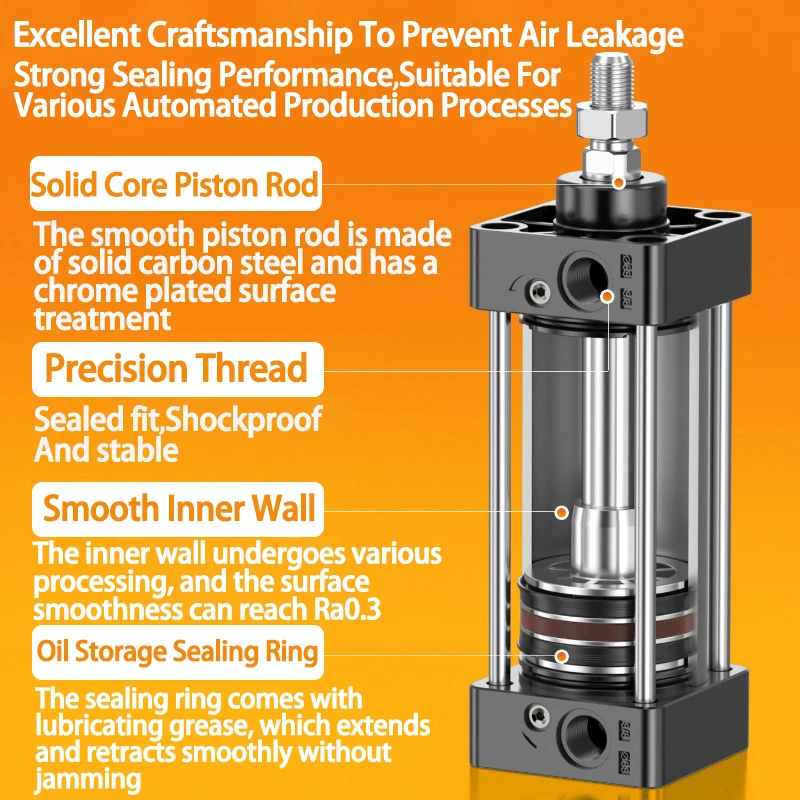 AFR Brand SC Standard Luftdruckzylinder SC 32mm Bohrung Doppeltwirkend 50/75/100/125/150/175/200/250/300mm Hub – Detail 2