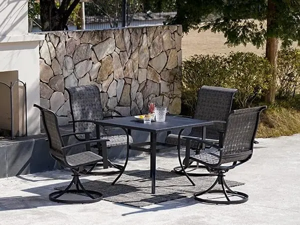 

Outdoor Swivel Dining Chairs 4-Piece Patio Dining Chairs Set Mesh Sling Patio High Back Swivel Rockers