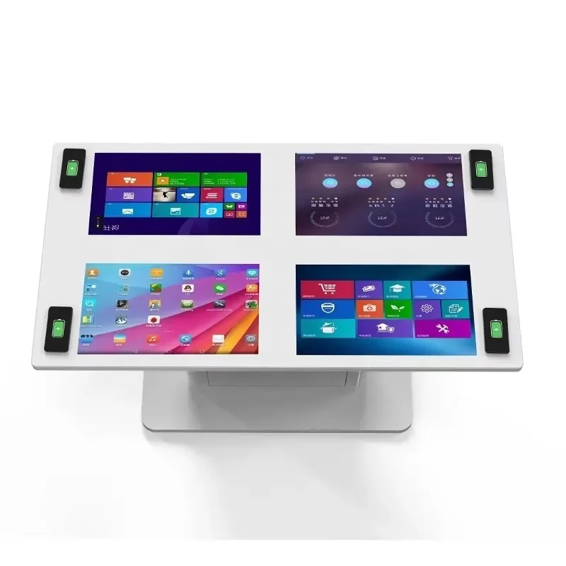 Multi Double Restaurant Table With 43inch Horizontal Touch Screen Digital Signage Software Kiosk Advertising Displayer
