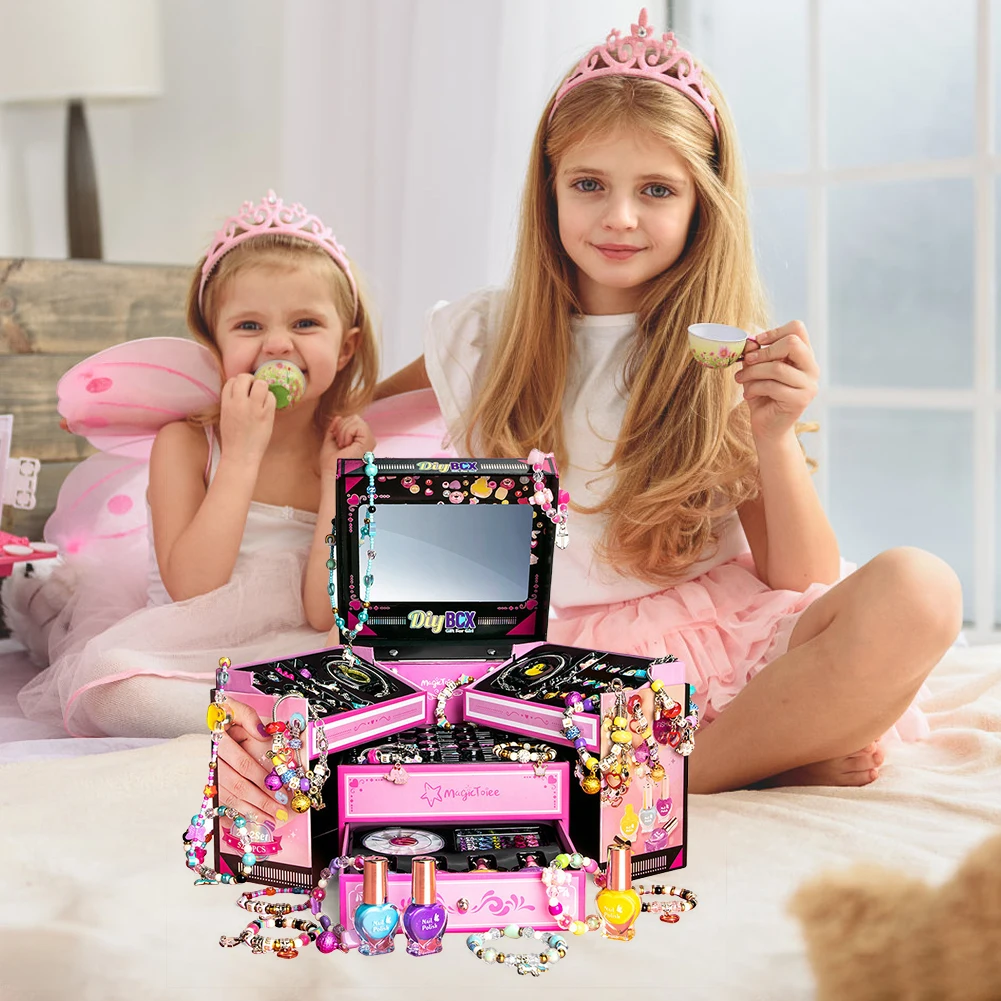 Charme pulseira fazendo kit diy charme pulseira kit meninas brinquedos pulseira fazendo kit aniversário presentes de natal para meninas idades 6-12