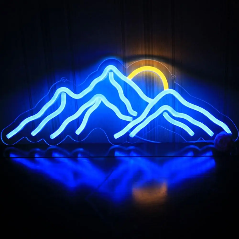 

Mountain sunrise Sunset Sun Neon Sign LED Light Home Birthday Party Bar Club Bedroom Man Cave Game Room Home Wall Art Decor