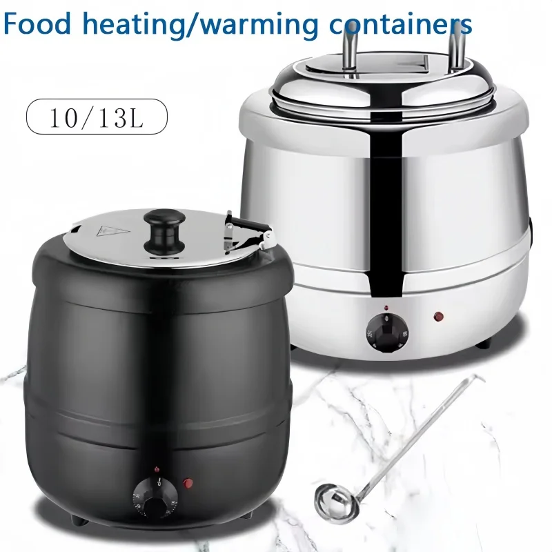 

Warm Soup Pot Commercial Thermal Insulation Electric Tthermostatic Black 10L Cafeteria 304