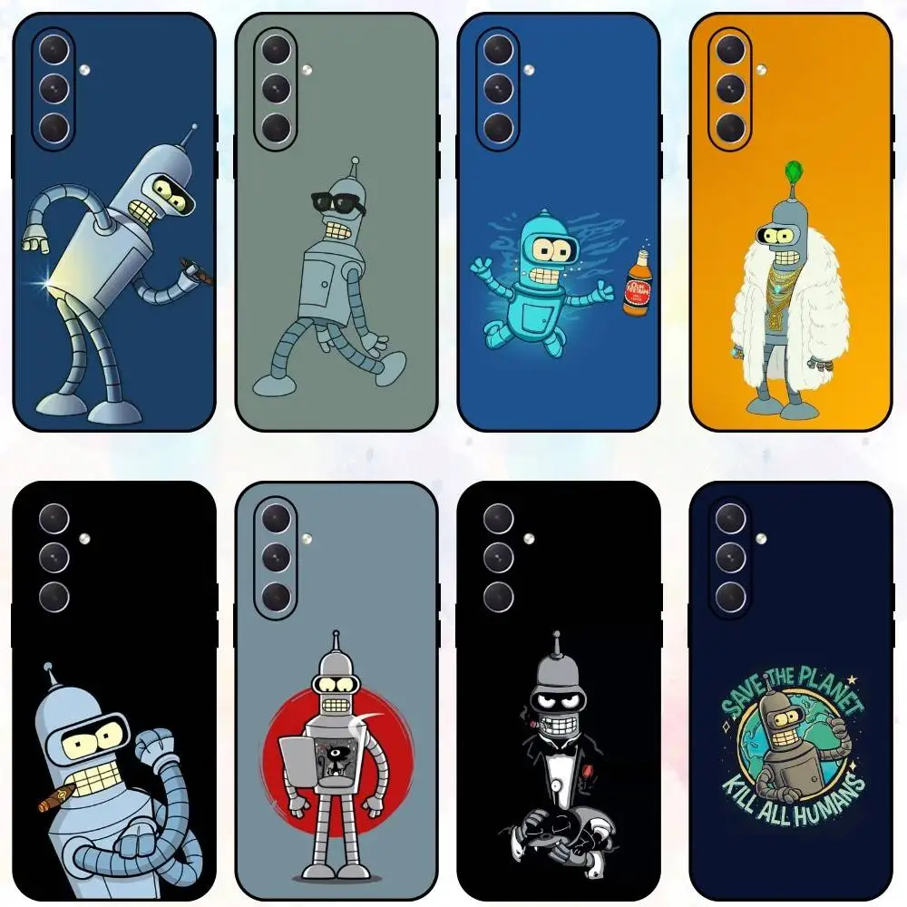 F-Futurama Engraçado B-Bender Phone Case Para Samsung Galaxy A73, A72, A71, A70, A53, A52, A51, Outros Soft Black Shell