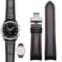 Genuine Calf Leather Watchbands Strap for Tissot COUTURIER T035 T035617 627 T035439 Watch Band 22mm 23mm 24mm Butterfly buckle
