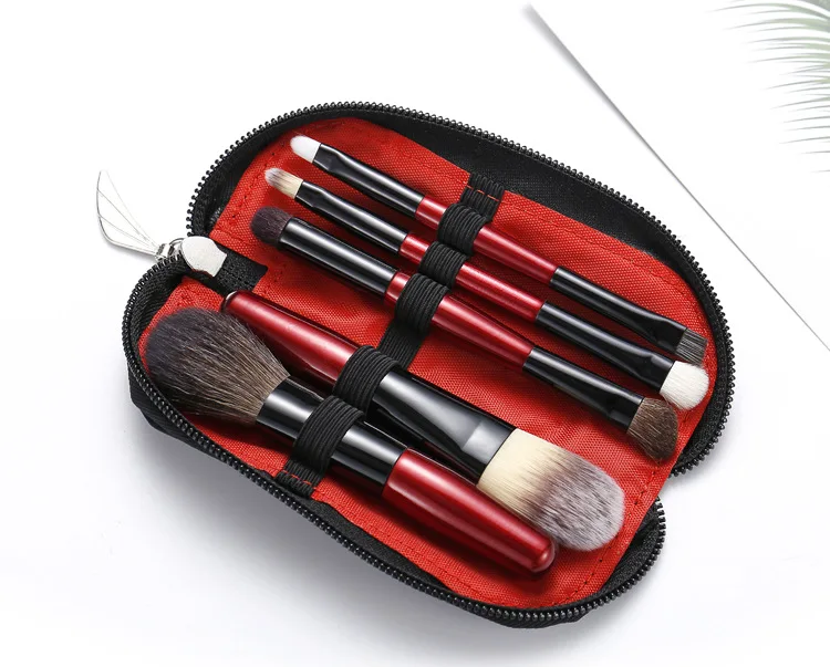 Portable 5Pcs Makeup Brush Set Ultra Soft Powder Makeup Tools  Concealer Brush Knife Edge Eyeliner Brushes Eye Shadows Brushe