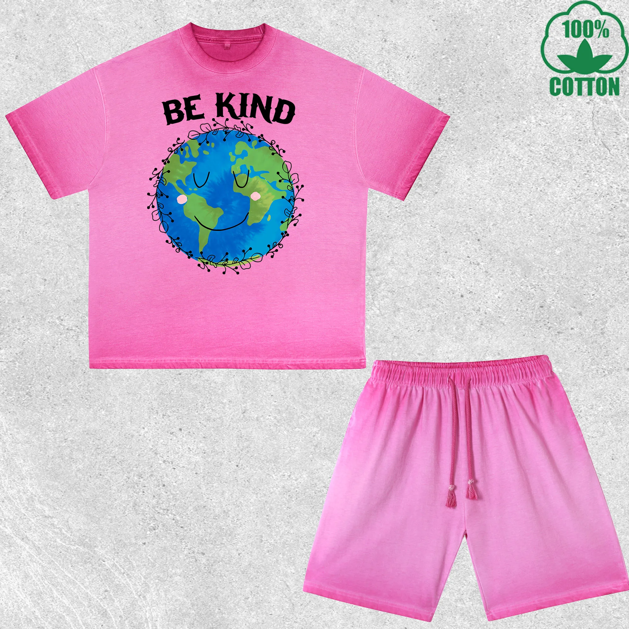 

Super Mom Printed Dirty Wash T-Shirt Shorts Set Multicolor Combo Loose Trendy Fashionable 100%Cotton Short Value Pack