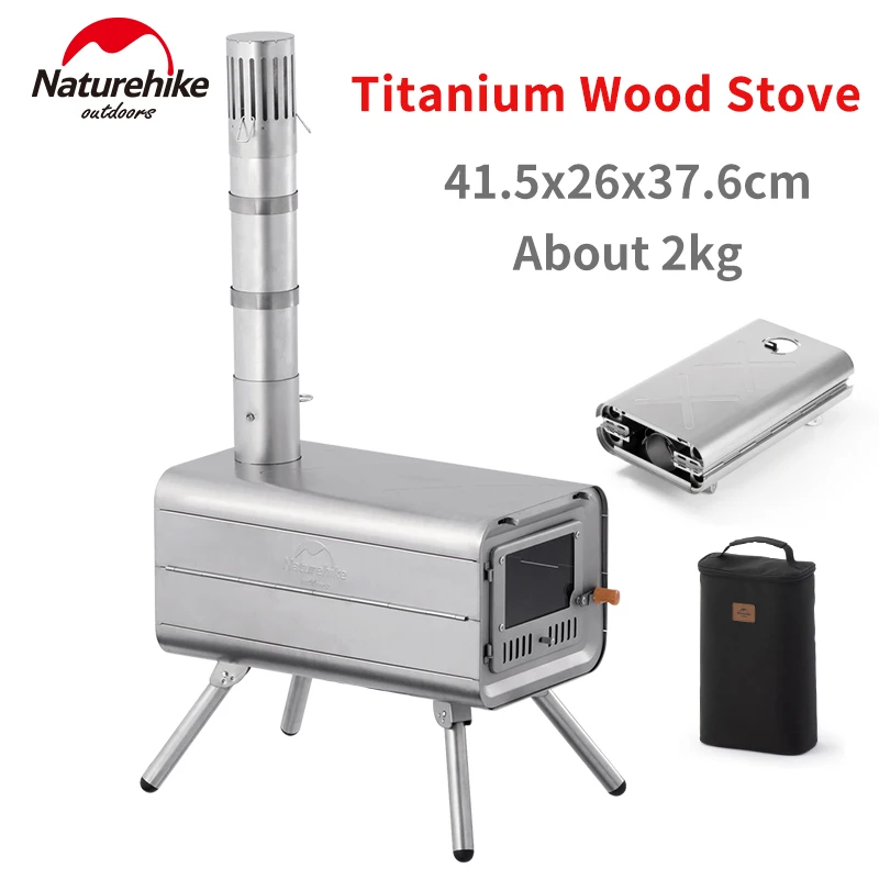 

Naturehike Титановая дровяная печь Складная дровяная печь Портативная зимняя теплая гриль Дымоход Открытая нагревательная горелка Легкая