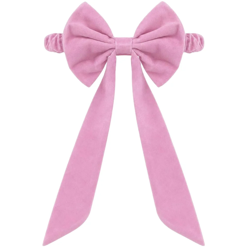 1pc Velvet Christmas Chair Bow Tie Decoration With Extended Flowing Ribbons Chair Strap For Wedding Party Banquet Chair Back