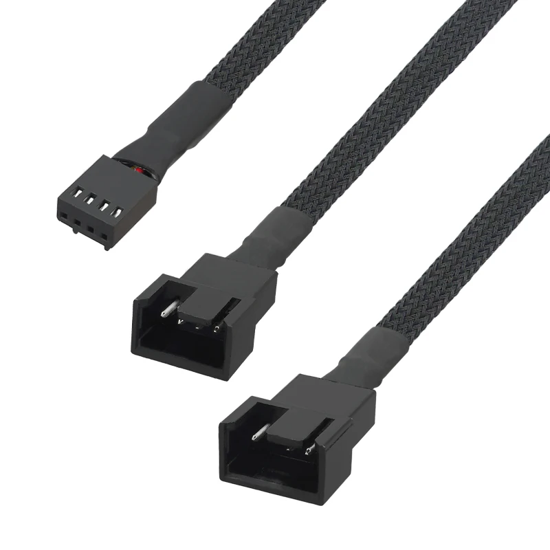 Fan Splitter 4 Pin Adapter Cable  2, 3 Extension Cable Connector Sleeved Braided for Desktop Computer CPU PC