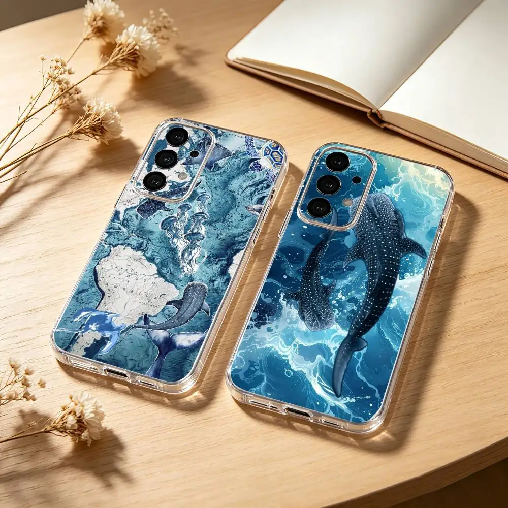 A M-Marine Whale P-Puzzle phone Case For Samsung S25,24,21,22,23,30,Ultra,20,Plus,Fe,Lite,Note Transparent Cover