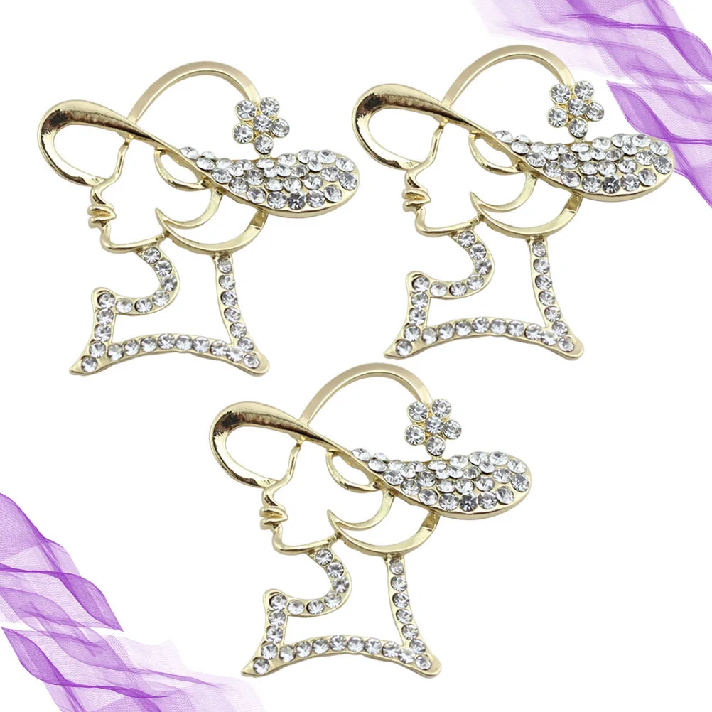 3 個のラインストーン電話装飾合金 Diy パッチケースブローチヘアバンド女性ギフトスパークリングクラフト用品水ドリル