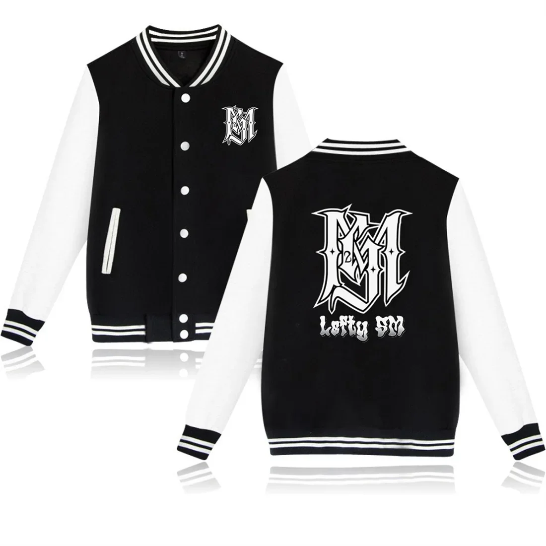 Rapper Lefty Sm Baseball Uniform Fleece Jacket Women Men Streetwear Hip Hop Long Sleeve Pink Hoodie Sweatshirts