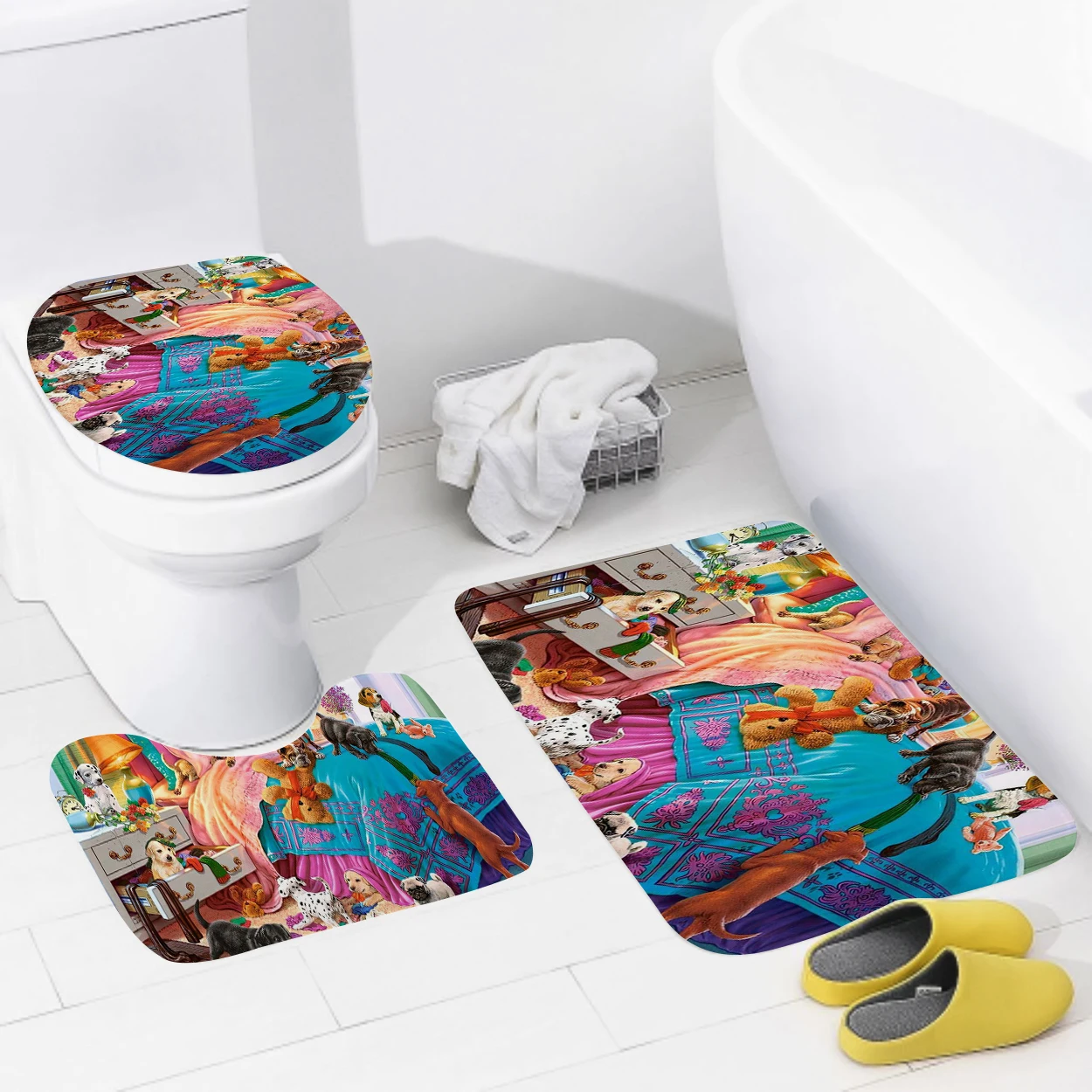 Tappetini per bagno di casa tappetino per piedi da bagno tappetino per animali in stile pittura a olio moderno accessorio per bagno tappeto tappetino per wc vasca da bagno tappeto antiscivolo