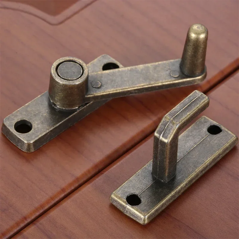 1 Set Bronze Schiebefenster-Türschloss Griff Metall-Türriegel Schutzriegel mit Schrauben Haussicherheitskette Türbeschlag