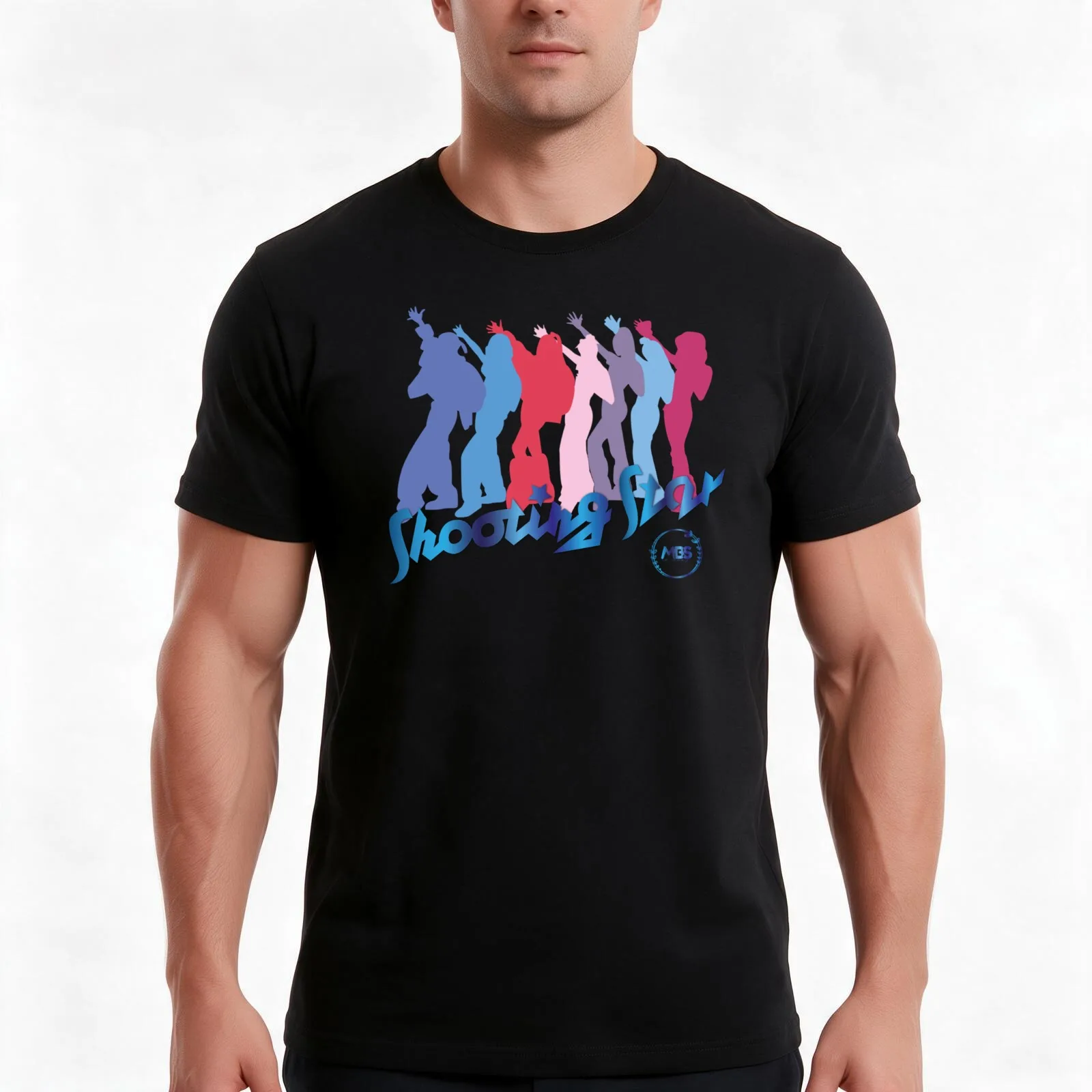 XG Shooting star dance silhouette design T-Shirt, Summer Casual Cotton Tee, Oversized Streetwear Tops, Vintage Graphic Print