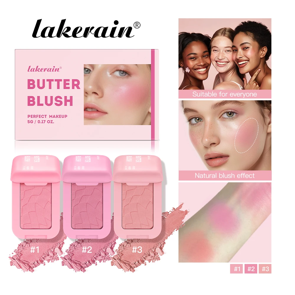 Butter Blush Single Color Matte Natural Cheek Tint Waterproof Face Contouring Cosmetics Blush Powder Face Soft Female Makeup