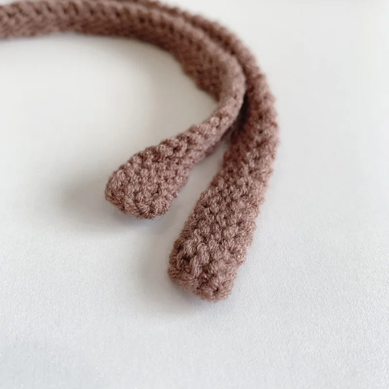 Pompon Baby Mütze Säugling Herbst Winter warme Häkel haube Kleinkind Gehörschutz Pullover Mütze Kinder einfarbige Strick mütze – Detail 4